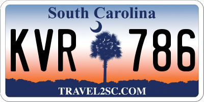 SC license plate KVR786