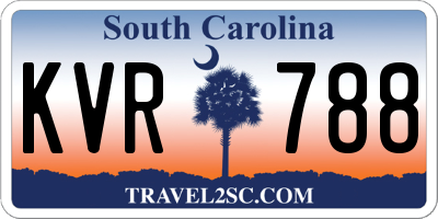 SC license plate KVR788