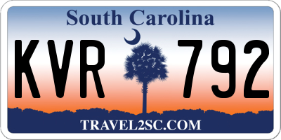 SC license plate KVR792