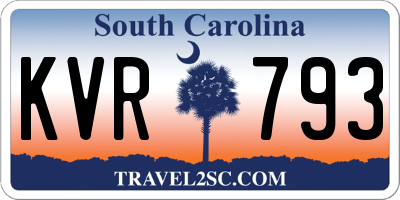 SC license plate KVR793