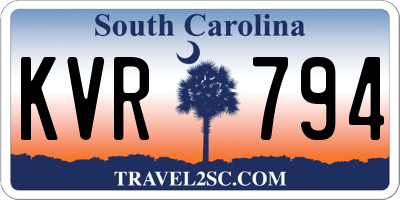 SC license plate KVR794
