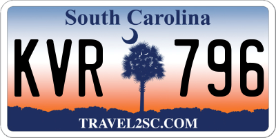 SC license plate KVR796