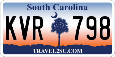 SC license plate KVR798