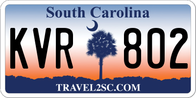 SC license plate KVR802