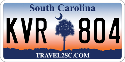 SC license plate KVR804