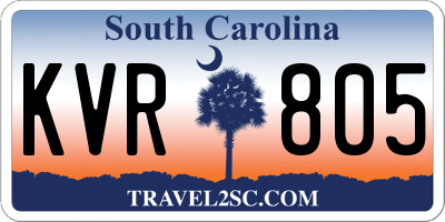 SC license plate KVR805
