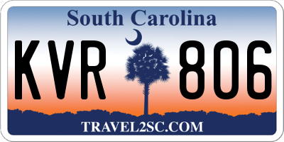 SC license plate KVR806