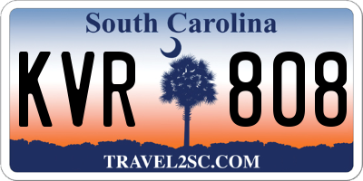 SC license plate KVR808