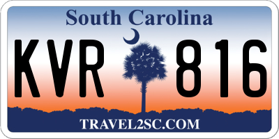 SC license plate KVR816