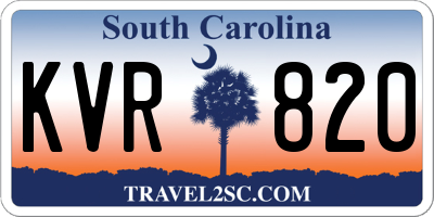 SC license plate KVR820