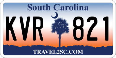 SC license plate KVR821