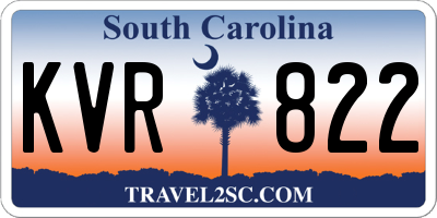 SC license plate KVR822