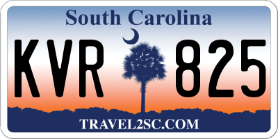SC license plate KVR825