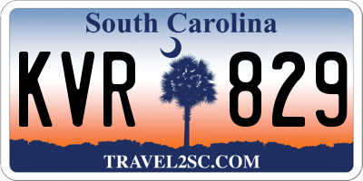 SC license plate KVR829