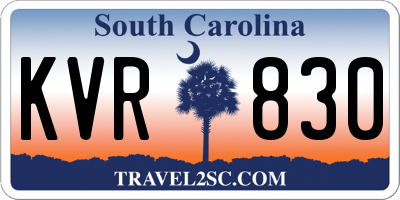 SC license plate KVR830