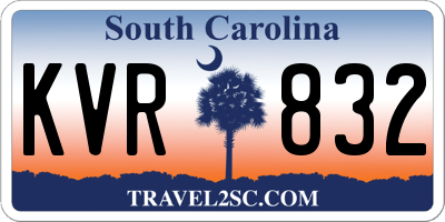 SC license plate KVR832