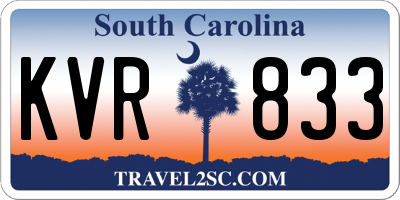 SC license plate KVR833
