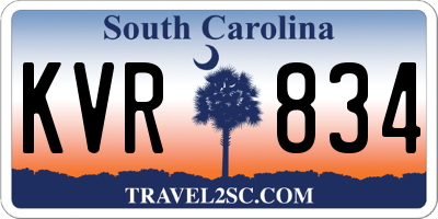 SC license plate KVR834