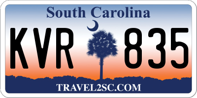 SC license plate KVR835