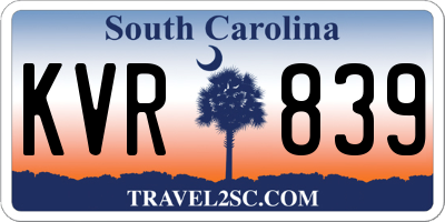 SC license plate KVR839