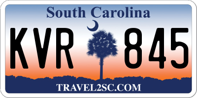 SC license plate KVR845