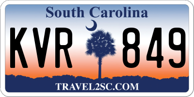SC license plate KVR849