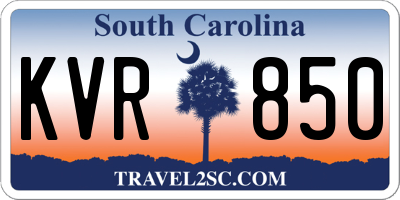 SC license plate KVR850