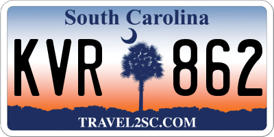 SC license plate KVR862