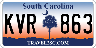 SC license plate KVR863