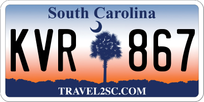 SC license plate KVR867