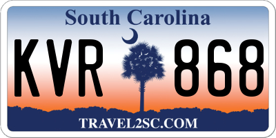 SC license plate KVR868