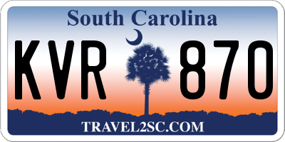 SC license plate KVR870