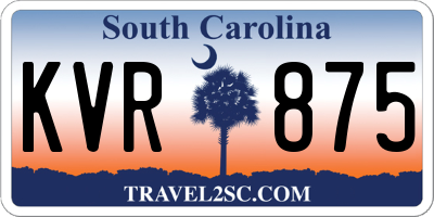 SC license plate KVR875