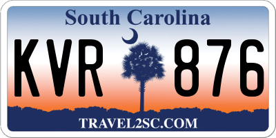 SC license plate KVR876