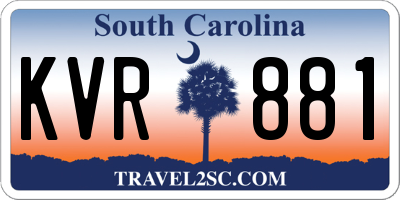 SC license plate KVR881