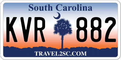 SC license plate KVR882