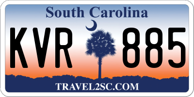 SC license plate KVR885