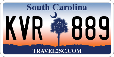 SC license plate KVR889