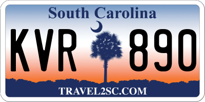 SC license plate KVR890