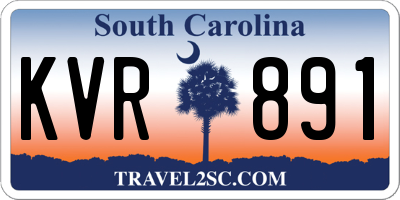 SC license plate KVR891
