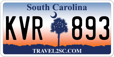 SC license plate KVR893