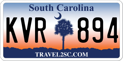 SC license plate KVR894