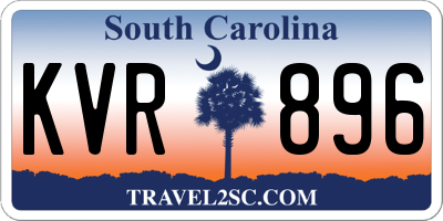 SC license plate KVR896