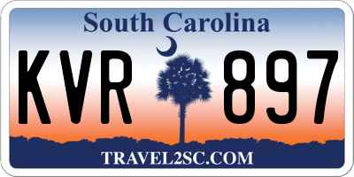 SC license plate KVR897