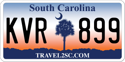 SC license plate KVR899