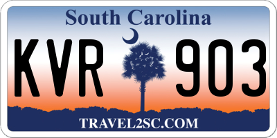 SC license plate KVR903
