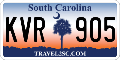 SC license plate KVR905