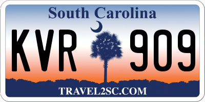 SC license plate KVR909
