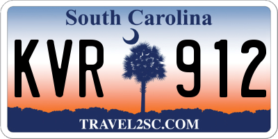 SC license plate KVR912