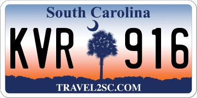 SC license plate KVR916